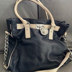 Michael Kors Black and Cream Shoulder Bag